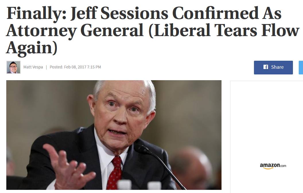 Liberal Tears Flow about Jeff Sessions !